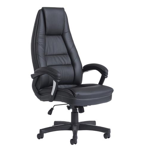 Noble high back managers chair black faux leather JAMES DOW LIMITED