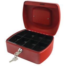 Q-Connect Cash Box 8 Inch Red KF04249