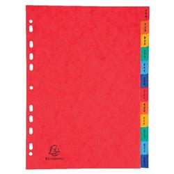 Exacompta Europa Coloured Pressboard Index 12-Part January-December A4 3109Z