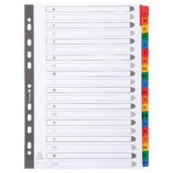 Exacompta Guildhall Mylar Index Coloured Tabs 20-Part A-Z A4 White 1111E