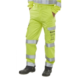 Beeswift High Visibility  Trousers Saturn Yellow / Navy 42T
