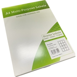 Multipurpose Labels A4 12 Per Sheet 72 x 63.5mm White [Pack 100]