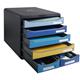 Exacompta Bee Blue Big Box 6 Drawer Set 347 x 278 x 271mm Assorted Colours (Each) - 3124202D