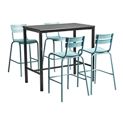 Marlow Light Blue Bar Height Dining Set