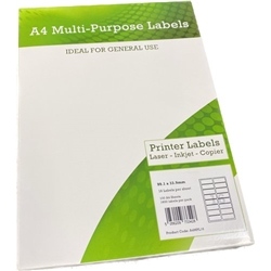 Multipurpose Labels A4 16 Per Sheet 99.1 x 34mm White [Pack 100]
