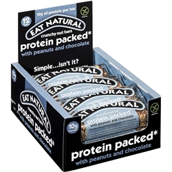 Eat Natural Protein Packed with Peanuts & Chocolate Bars 12x40g
