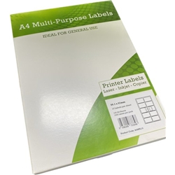 Multipurpose Labels A4 10 Per Sheet 99.1 x 57mm White [Pack 100]