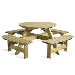 King Picnic Bench - 8 Seater Round