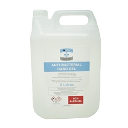 Ingen 5 Litre Anti-Bacterial Sanitising Hand Gel 80% Alcohol