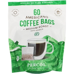 Percol Americano Medium Roast Coffee 100% Arabica Ready To Drink Bags - 60 x 8g