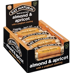 Eat Natural Bars with Yoghurt Coating Fruit Nut Cereal Bars, Almond & Apricot 50g (Pack of 12)