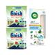 Finish Ultimate All in One Dishwasher Tablets x100 Tabs 3212268 x2 + FREE Air Wick Air Freshener Spray