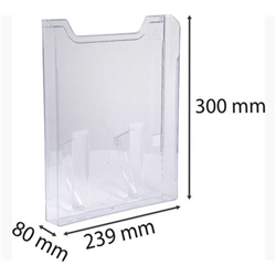 Exacompta Vertical Wall Literature Holder 80 x 239 x 300mm Clear - 64658D