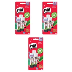 Pritt Original Glue Stick Sustainable Long Lasting Strong Adhesive Solvent Free 22g Medium (Pack 3) - Buy 2 Get 1 Free - 2760891 X3