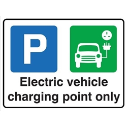 SECO Safety Sign Electric Vehicle Charging Point Only Correx Sign 300 x 200mm - ECP CX300X200