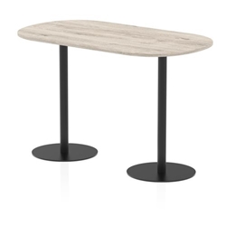 Italia 1800mm Poseur Boardroom Table Grey Oak Top 1145mm High Black Leg