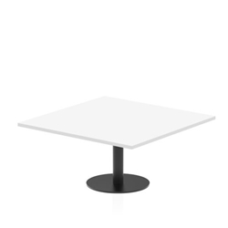 Italia 1000mm Square Coffee Table White Top 475mm High Black Leg