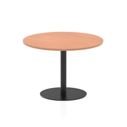 Italia 1000mm Poseur Round Table Beech Top 720mm High Black Leg