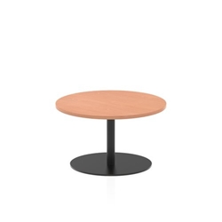 Italia 800mm Round Coffee Table Beech Top 475mm High Black Leg
