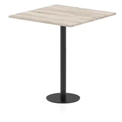 Italia 1000mm Poseur Square Table Grey Oak Top 1145mm High Black Leg