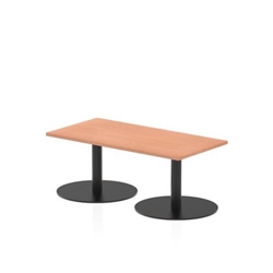 Italia 1200 x 600mm Rectangular Coffee Table Beech Top 475mm High Black Leg