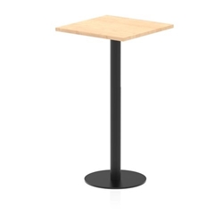 Italia 600mm Poseur Square Table Maple Top 1145mm High Black Leg