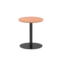 Italia 600mm Poseur Round Table Beech Top 720mm High Black Leg