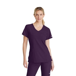 Skechers Female V Neck Scrub Top Eggplant 3XL SK102/EGGP/3XL