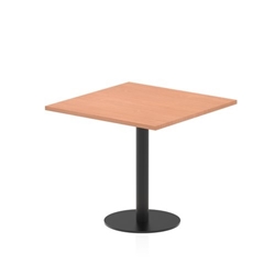 Italia 800mm Poseur Square Table Beech Top 720mm High Black Leg
