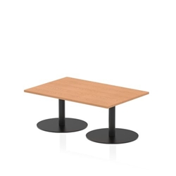 Italia 1200 x 800mm Rectangular Coffee Table Oak Top 475mm High Black Leg