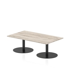Italia 1400 x 800mm Rectangular Coffee Table Grey Oak Top 475mm High Black Leg