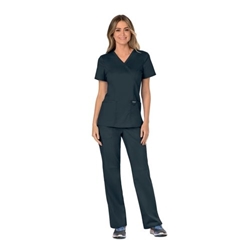 Cherokee WW610 Revolution Mock Wrap Top Pewter L CHWW610/PEWT/L