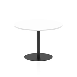 Italia 1000mm Poseur Round Table White Top 720mm High Black Leg
