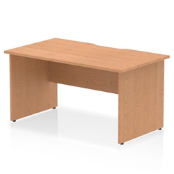 Impulse 1400 x 800mm Scalloped Edge Straight Office Desk Oak Top Panel End Leg