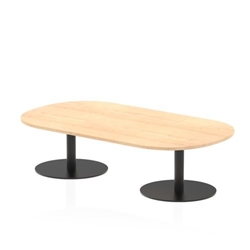 Italia 1800mm Boardroom Coffee Table Maple Top 475mm High Black Leg