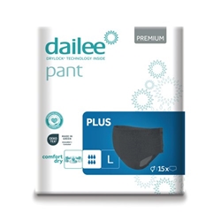 Dailee Pant Lady Plus Incontinence Pants Large Black (Pack of 15) I0200335
