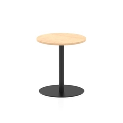 Italia 600mm Poseur Round Table Maple Top 720mm High Black Leg