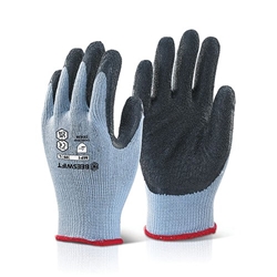 Beeswift Multipurpose Gloves Latex Rubber Coated Palm 1 Pair Black Large MP1BLL