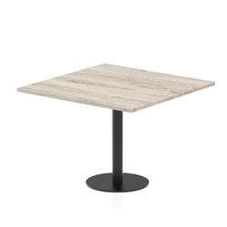Italia 1000mm Poseur Square Table Grey Oak Top 720mm High Black Leg