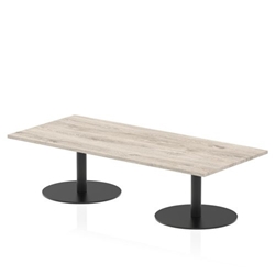 Italia 1800 x 800mm Rectangular Coffee Table Grey Oak Top 475mm High Black Leg