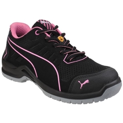 Puma Fuse TC Low S1P ESD SRC Ladies Safety Work Trainers Shoe Black/Pink [Size UK 3/ EU 36]