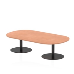 Italia 1800mm Boardroom Coffee Table Beech Top 475mm High Black Leg