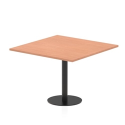 Italia 1000mm Poseur Square Table Beech Top 720mm High Black Leg