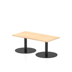 Italia 1200 x 600mm Rectangular Coffee Table Maple Top 475mm High Black Leg