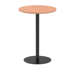 Italia 800mm Poseur Round Table Beech Top 1145mm High Black Leg