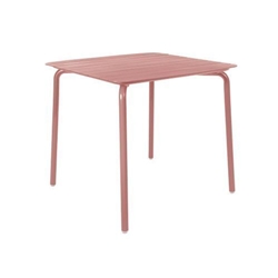 Breeze Aluminium Slatted Table Square Brick Dust