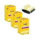 Post-it Super Sticky Z-Notes 76x76mm 90 Sheets Canary Yellow (Pack of 12) R330-12SSCY x3 + FREE Dispenser