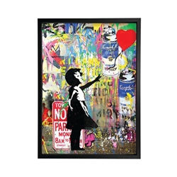 Banksy Balloon Girl Framed Print A2 16x24 Inches FP1STFAD50024A2S