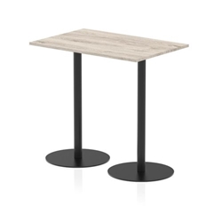 Italia 1200 x 800mm Poseur Rectangular Table Grey Oak Top 1145mm High Black Leg