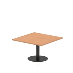 Italia 800mm Square Coffee Table Oak Top 475mm High Black Leg